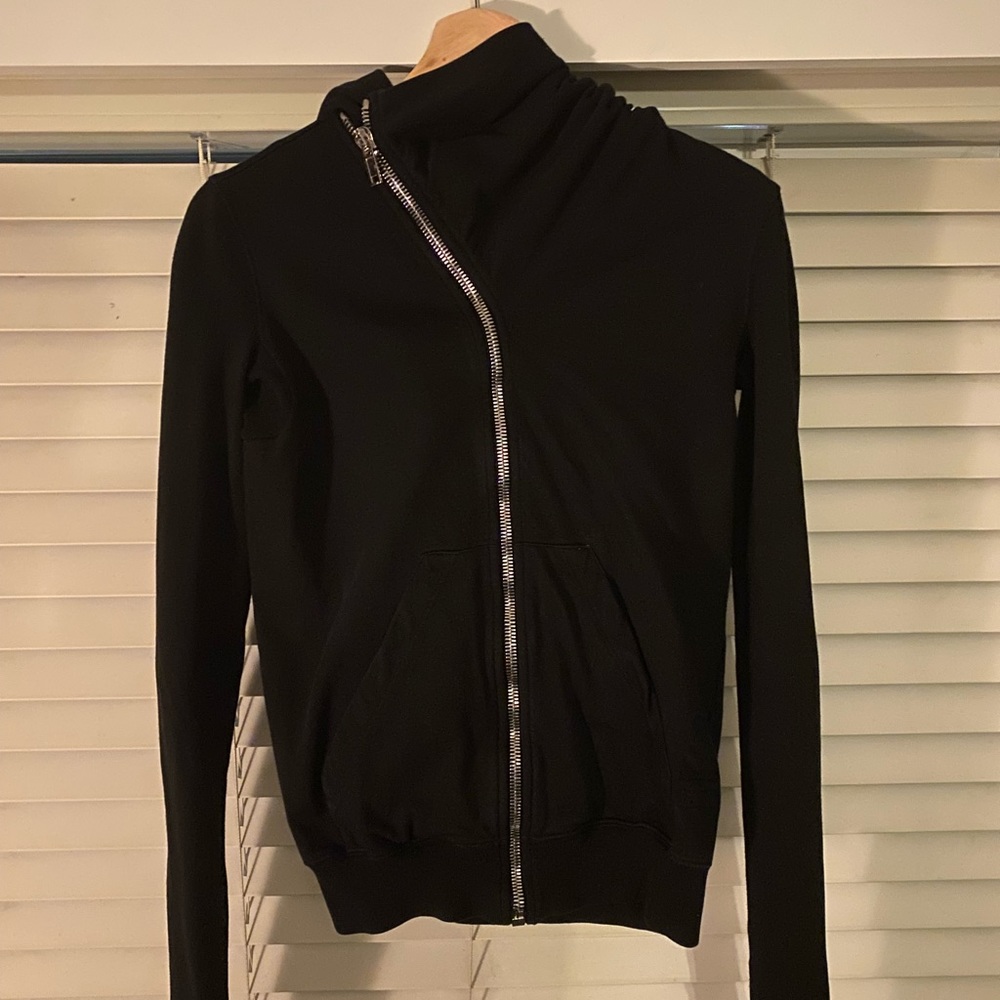 Rick Owens black cropped hoodie | made in Italy